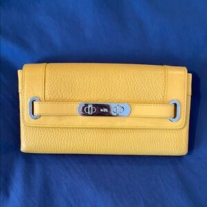 Coach Yellow Wallet with Silver Hardware